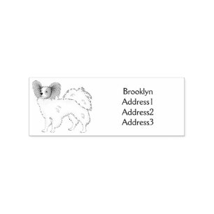 Papillon cartoon illustratie rubberstempel