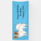 Papillon cartoon illustratie spandoek (Verticaal)