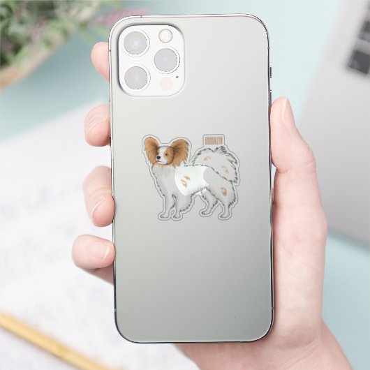 Papillon cartoon illustratie sticker (Telefoon)