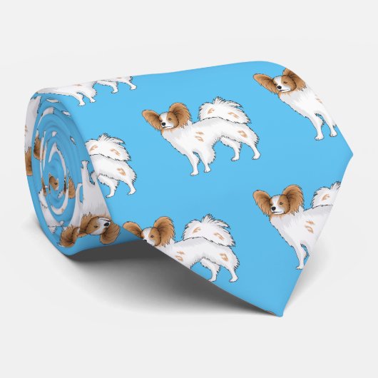 Papillon cartoon illustratie stropdas (Opgerold)