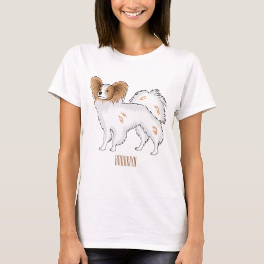 Papillon cartoon illustratie t-shirt (Voorkant)