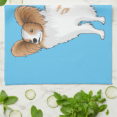 Papillon cartoon illustratie theedoek (Gevouwen)