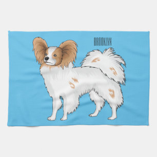 Papillon cartoon illustratie theedoek
