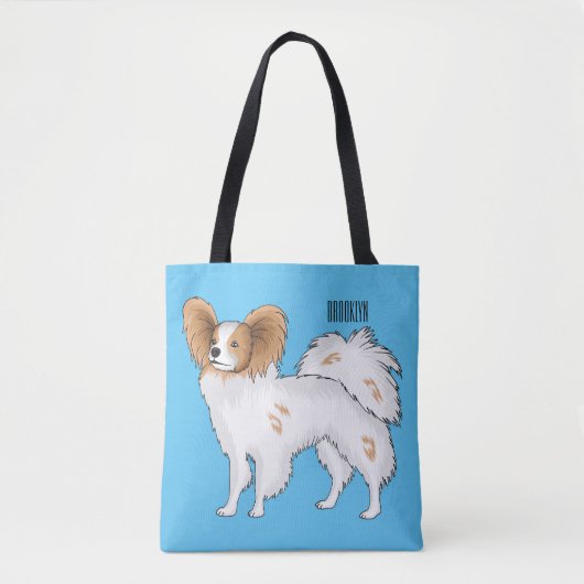 Papillon cartoon illustratie tote bag (Voorkant)