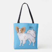 Papillon cartoon illustratie tote bag (Achterkant)