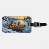 Papillon Christmas Boat Holiday Bagagelabel (Voorkant horizontaal)