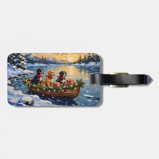 Papillon Christmas Boat Holiday Bagagelabel (Achterkant horizontaal)