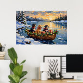 Papillon Christmas Boat Holiday Poster (Thuiskantoor)