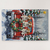 Papillon Christmas Red Truck Holiday Legpuzzel (Horizontaal)