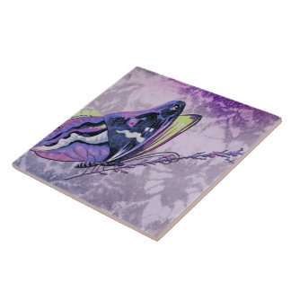 PAPILLON COLORÉ in LILA, PAARS en SPRINGGROEN Tegeltje