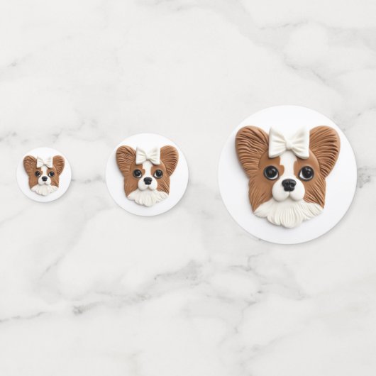 Papillon Dog 3D geïnspireerd Confetti (Achterkanten)