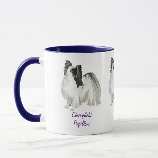 Papillon Dog Art op maat Mok (Links)