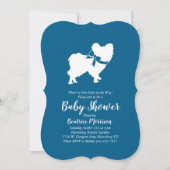 Papillon Dog Baby shower Blue Boy Kaart (Voorkant)
