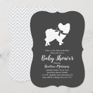 Papillon Dog Baby shower Geslacht Neutraal Kaart