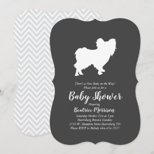 Papillon Dog Baby shower Geslacht Neutraal Kaart