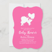 Papillon Dog Baby shower Pink Girl Kaart (Voorkant)