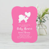 Papillon Dog Baby shower Pink Girl Kaart (Staand voorkant)