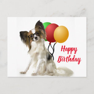 Papillon Dog Briefkaart met Birthday Greeting