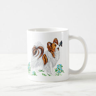 Papillon Dog & Butterfly Eye to Eye Koffiemok