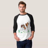 Papillon Dog & Butterfly Eye to Eye T-shirt (Voorkant volledig)