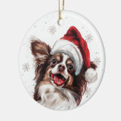 Papillon Dog Christmas Personalized Keramisch Ornament (Links)
