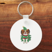 Papillon Dog Christmas Shirt Xmas Puppy Pet Papill Sleutelhanger (Voorkant)