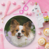 Papillon Dog Cute Romantic Portrait Foto - Papieren Bordje (Feest)