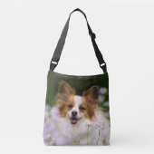 Papillon Dog Cute Romantic Potrait Foto - on Crossbody Tas (Voorkant)