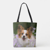 Papillon Dog Cute Romantic Potrait Foto - Tote Bag (Achterkant)