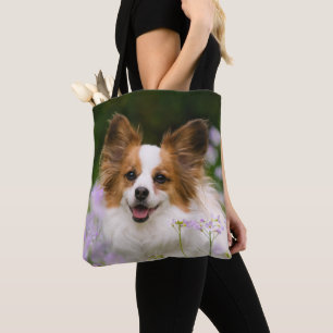 Papillon Dog Cute Romantic Potrait Foto - Tote Bag