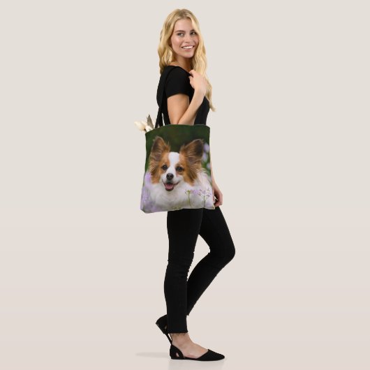 Papillon Dog Cute Romantic Potrait Foto - Tote Bag (Op model)