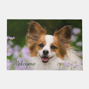 Papillon Dog Cute Romantic Potrait Foto - Welkom Deurmat