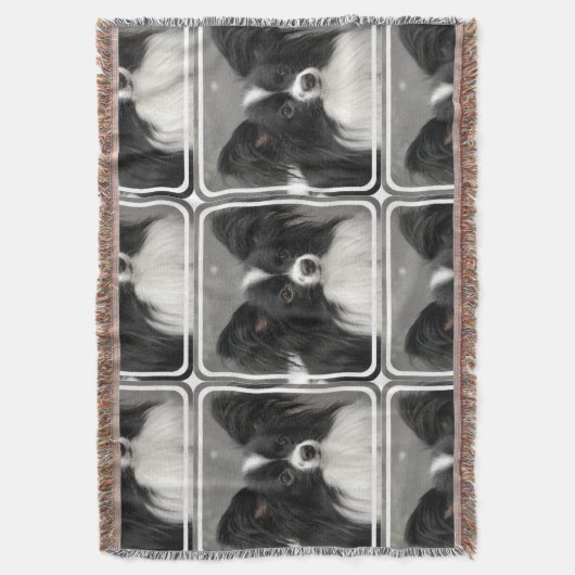 Papillon Dog Deken (Voorkant Verticaal)