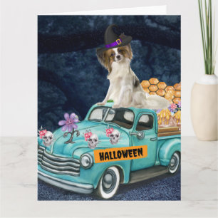 Papillon Dog Halloween Truck Kaart