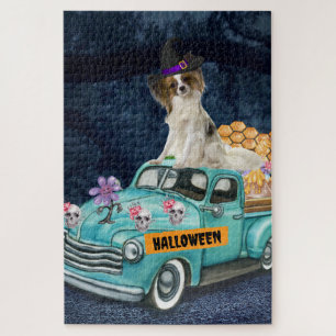 Papillon Dog Halloween Truck Legpuzzel