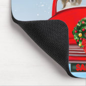 Papillon Dog in auto met kerstman Muismat (Hoek)