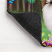 Papillon Dog in de tuin van Mousepad Muismat (Hoek)