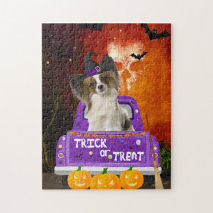 Papillon Dog in Halloween Truck Legpuzzel