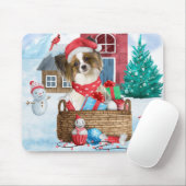 Papillon Dog in het sneeuwkersthondenhuis Muismat (Met muis)