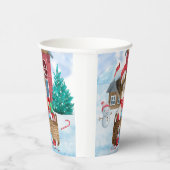 Papillon Dog in het sneeuwkersthondenhuis Papieren Bekers (Rechts)