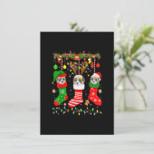 Papillon Dog in kerstsockets met lichte sms'jes Kaart (Staand voorkant)