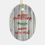 Papillon Dog in kerststallen op hout Keramisch Ornament (Achterkant)