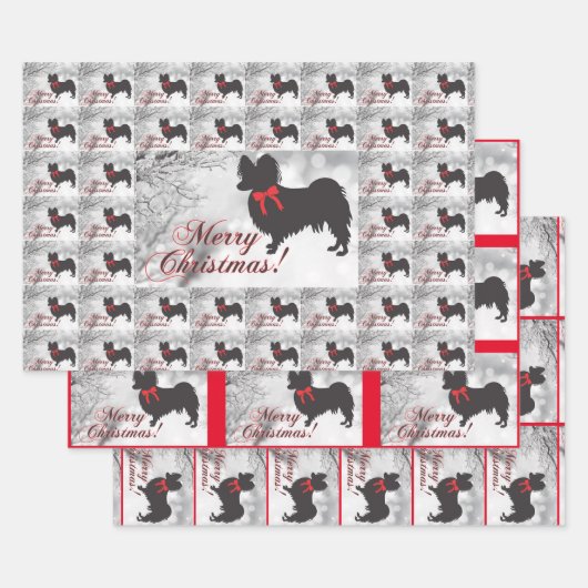 Papillon Dog Inpakpapier Vel (Set)