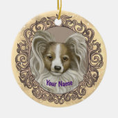 Papillon Dog Keramisch Ornament (Voorkant)