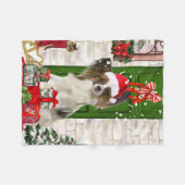 Papillon Dog Kerstmis Fleece Deken (Voorkant (Horizontaal))