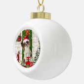 Papillon Dog Kerstmis Keramische Bal Ornament (Rechts)