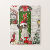 Papillon Dog Kerstmis Legpuzzel (Verticaal)