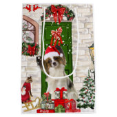 Papillon Dog Kerstmis Medium Cadeauzakje (Achterkant)