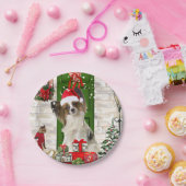 Papillon Dog Kerstmis Papieren Bordje (Feest)