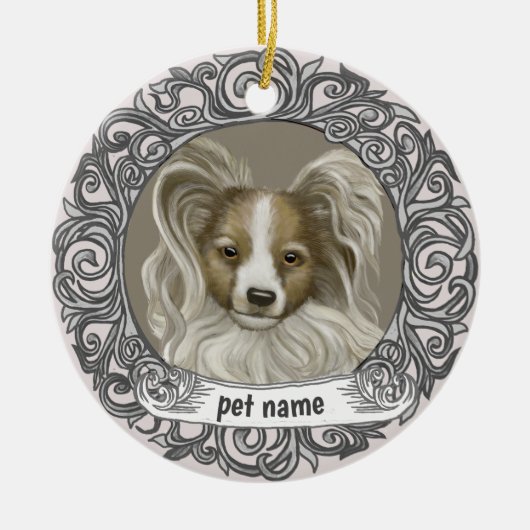 Papillon Dog Loving Memory ornament (Voorkant)